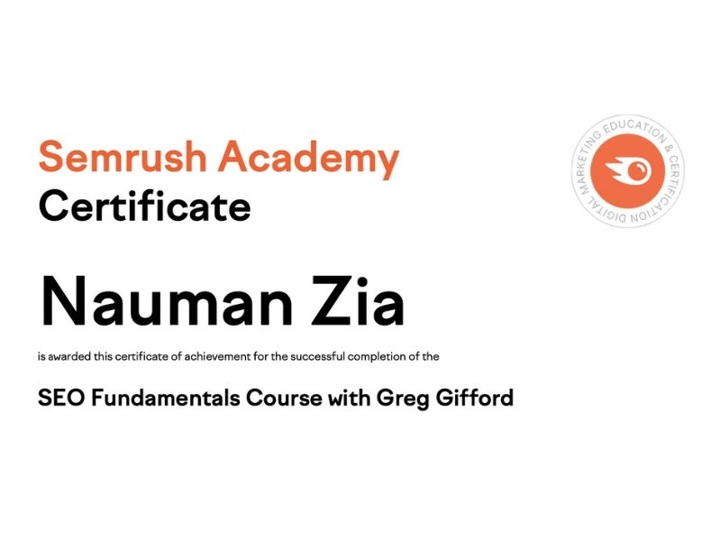 Nauman zia butt - SEO Fundamentals Course